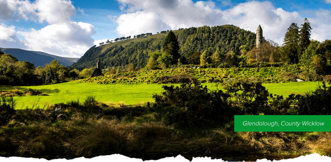 Glendalough, County Wicklow - The lush hills of Glendalough.