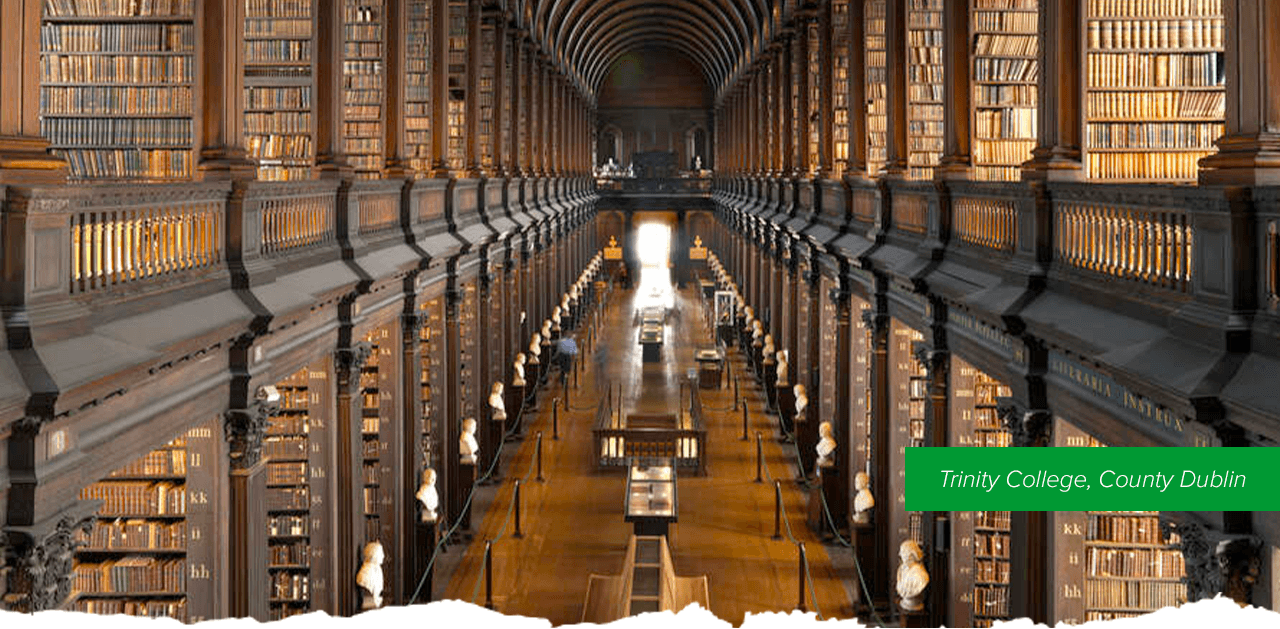 Trinity College, Dublin - Rows and rows of books in the Trinity College Library.